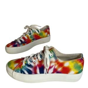 Restricted Tie Dye Platform Sneakers Women’s Size 9 Lace Up Canvas Shoes